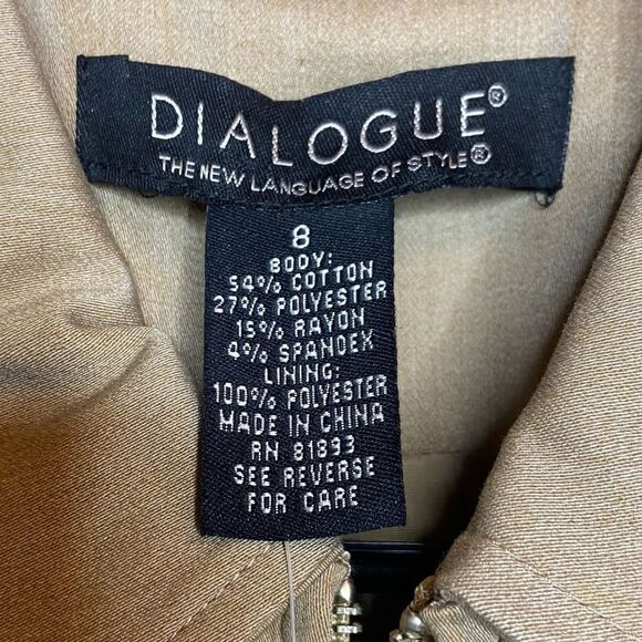 NWT Dialogue tan zip up jacket size 8 - Picture 5 of 7